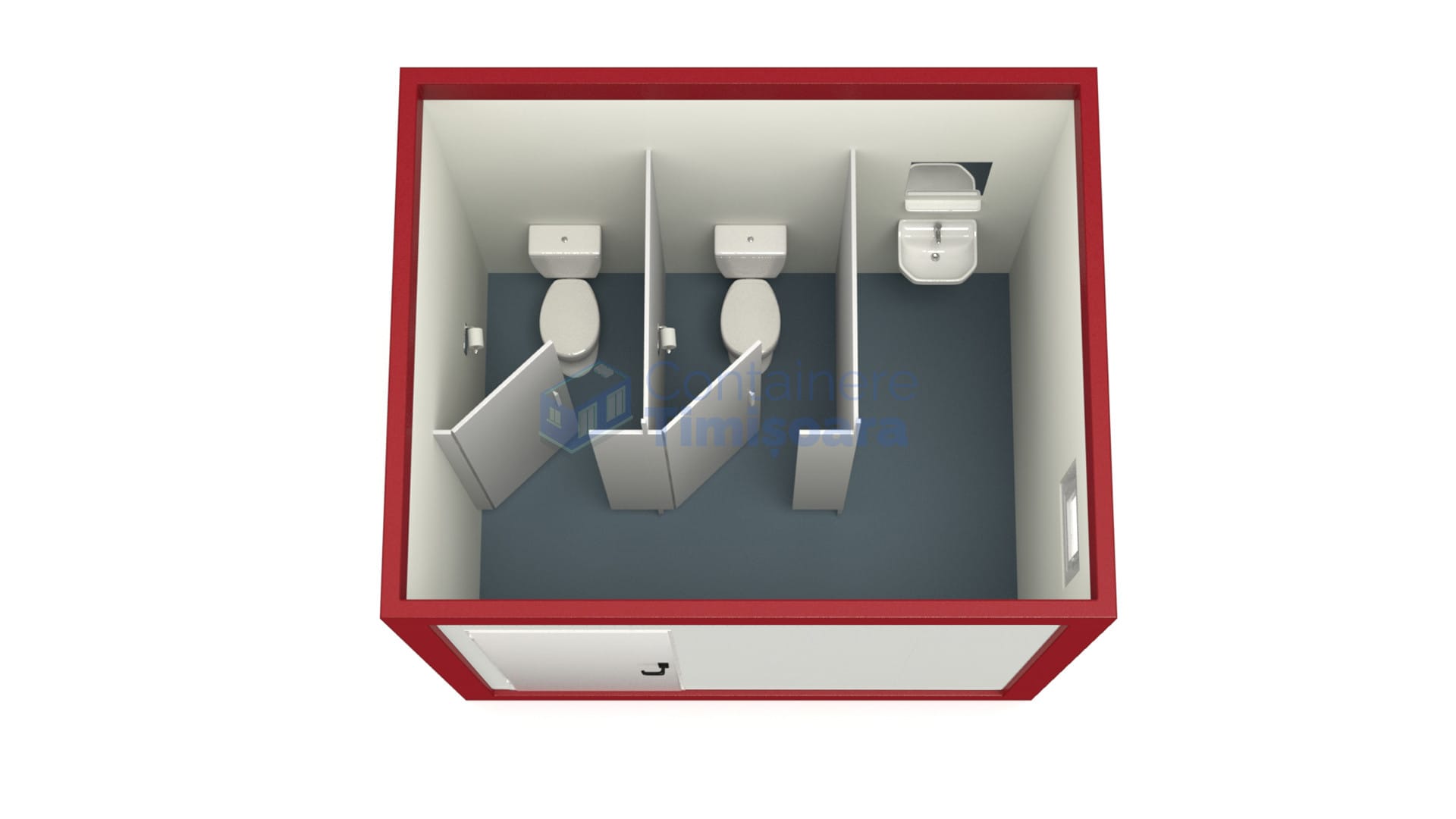 container sanitar timisoara 3metri 2wc rosu