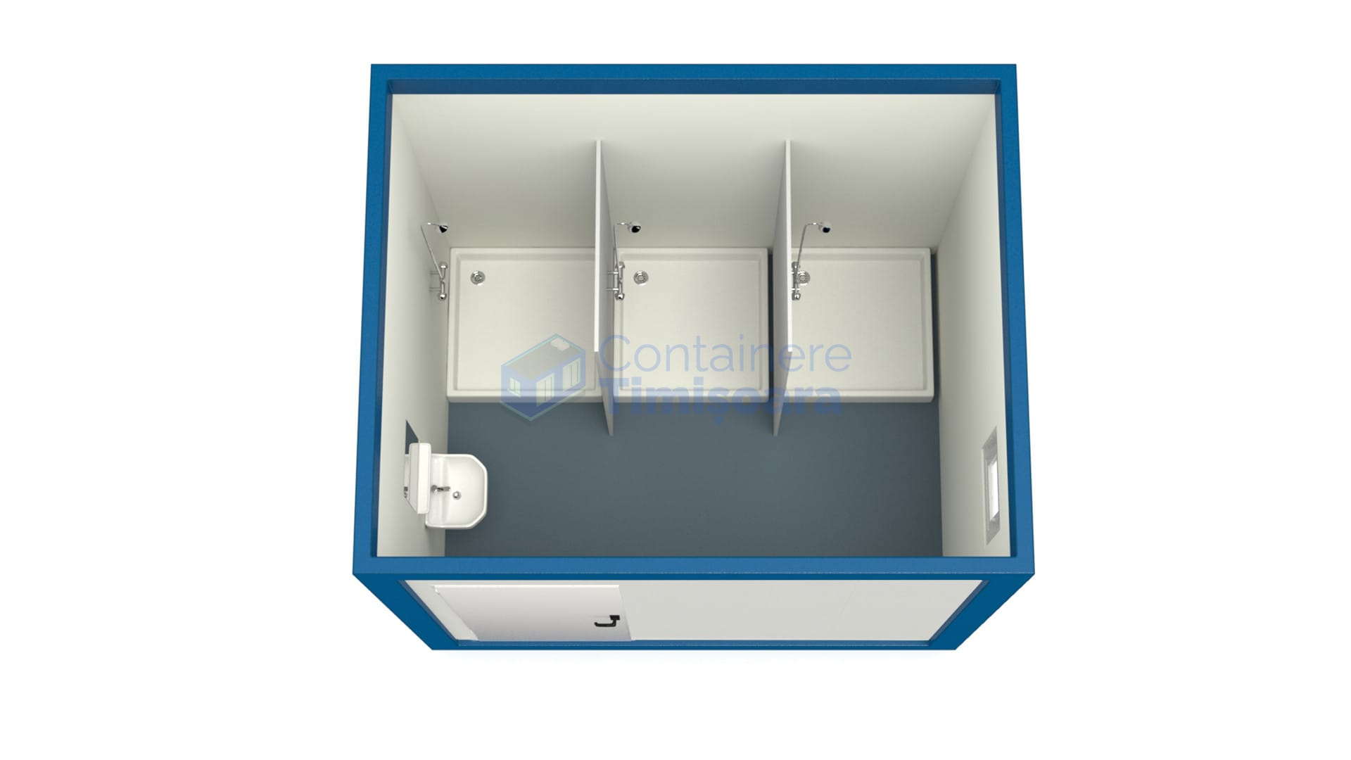 container sanitar timisoara 3metri 3dusuri albastru