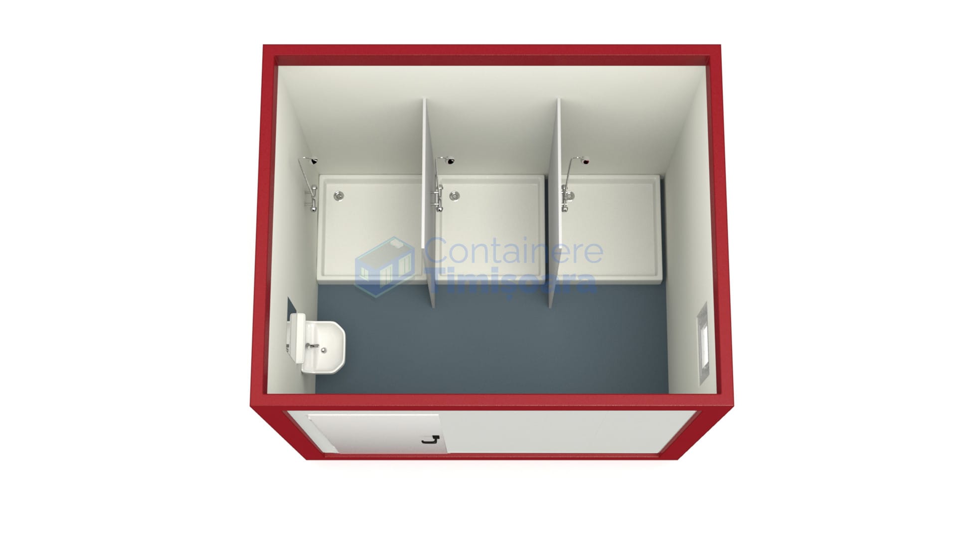 container sanitar timisoara 3metri 3dusuri rosu