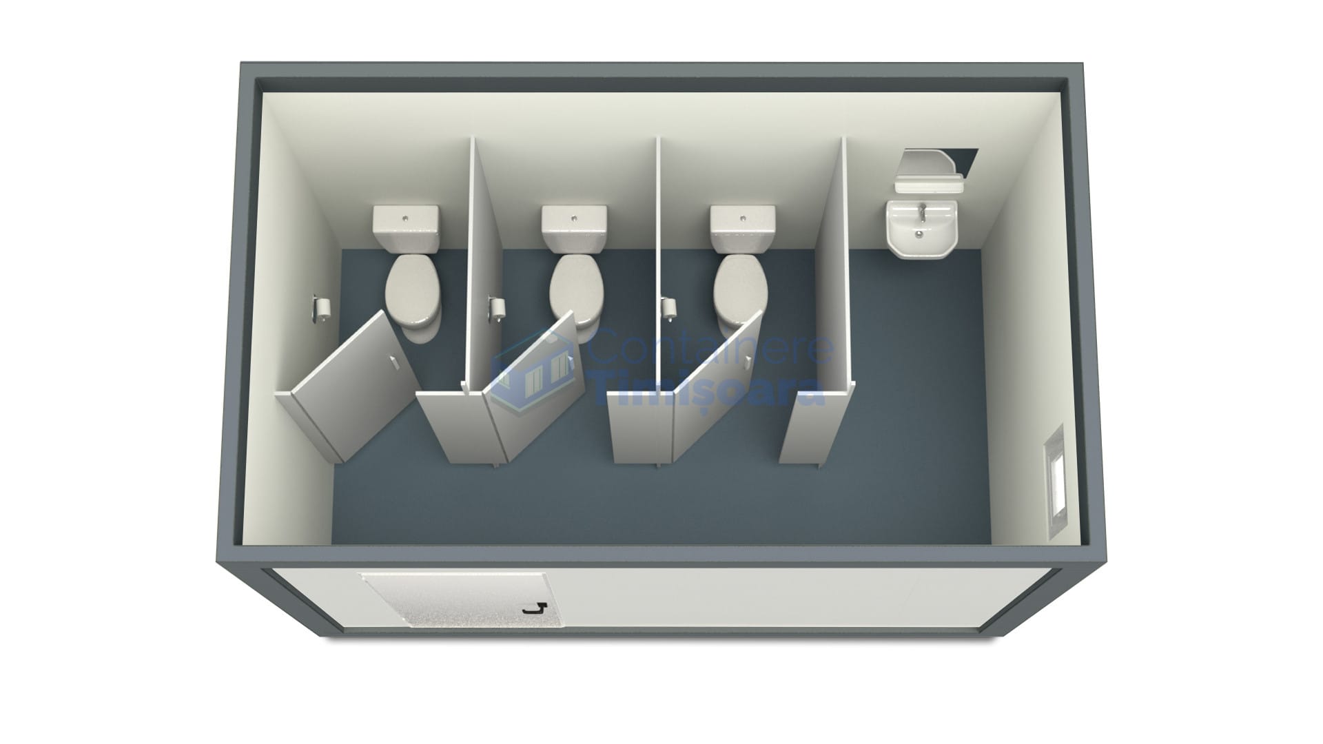 container sanitar timisoara 4metri 3wc gri