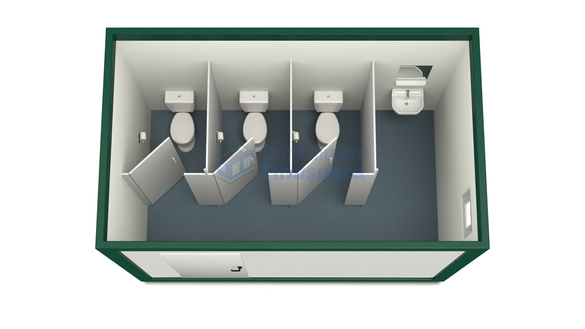 container sanitar timisoara 4metri 3wc verde