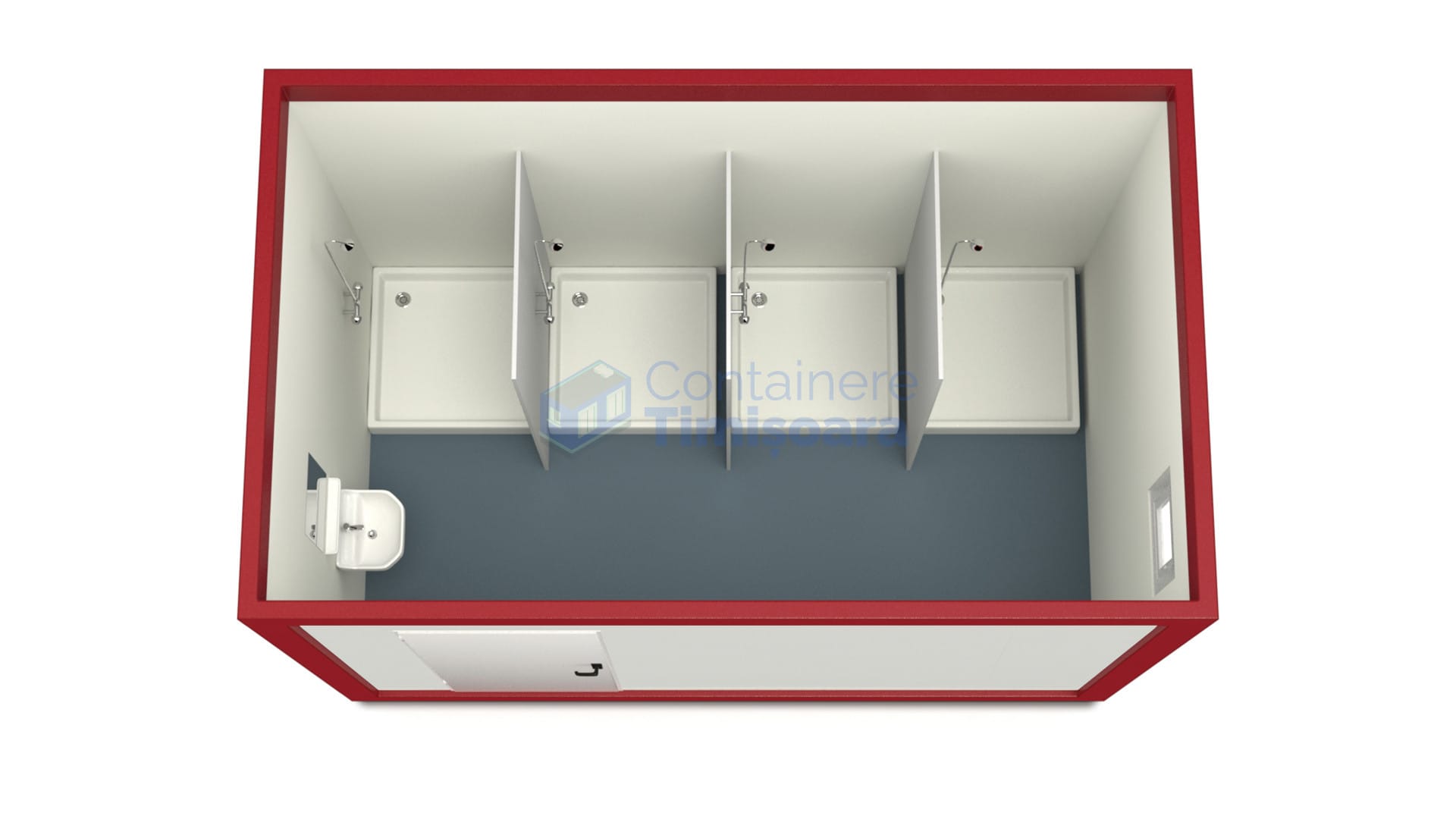 container sanitar timisoara 4metri 4dusuri rosu