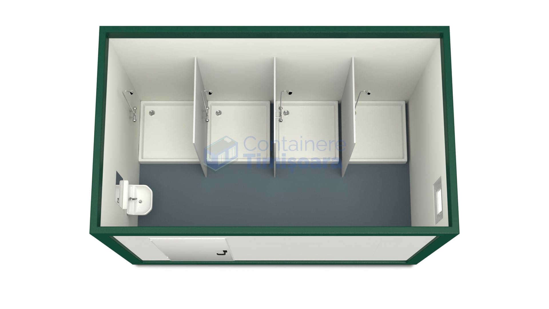 container sanitar timisoara 4metri 4dusuri verde