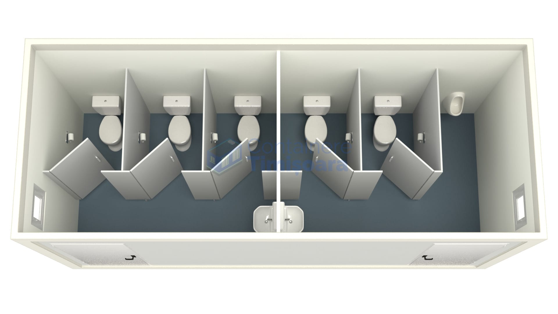 container sanitar timisoara 6metri 5wc alb