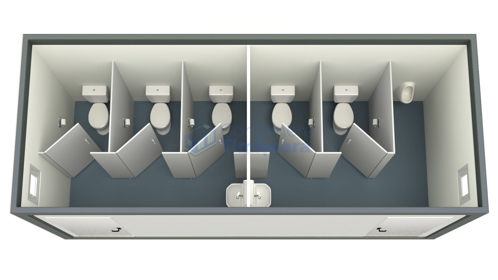 container sanitar timisoara 6metri 5wc gri