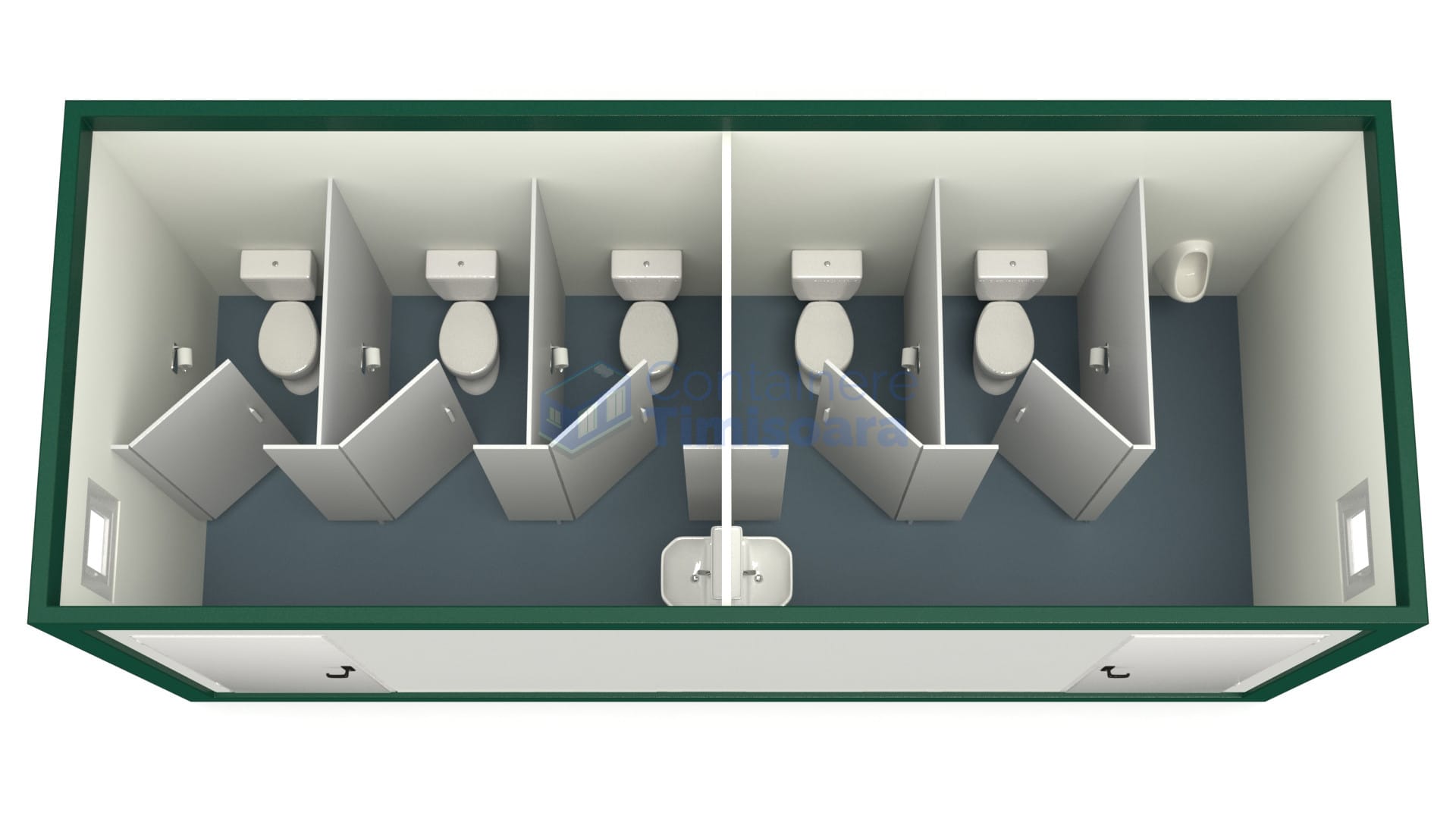 container sanitar timisoara 6metri 5wc verde