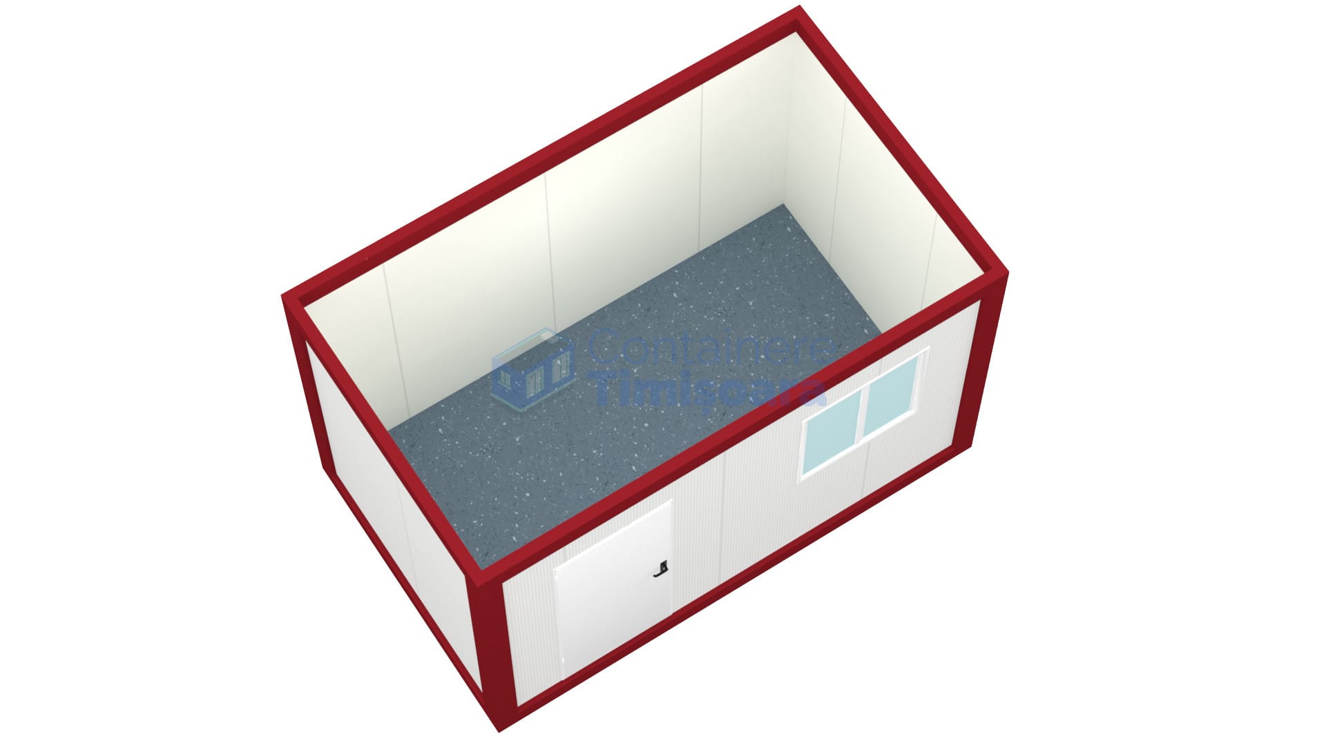 container santier timisoara 4metri 1geam rosu1