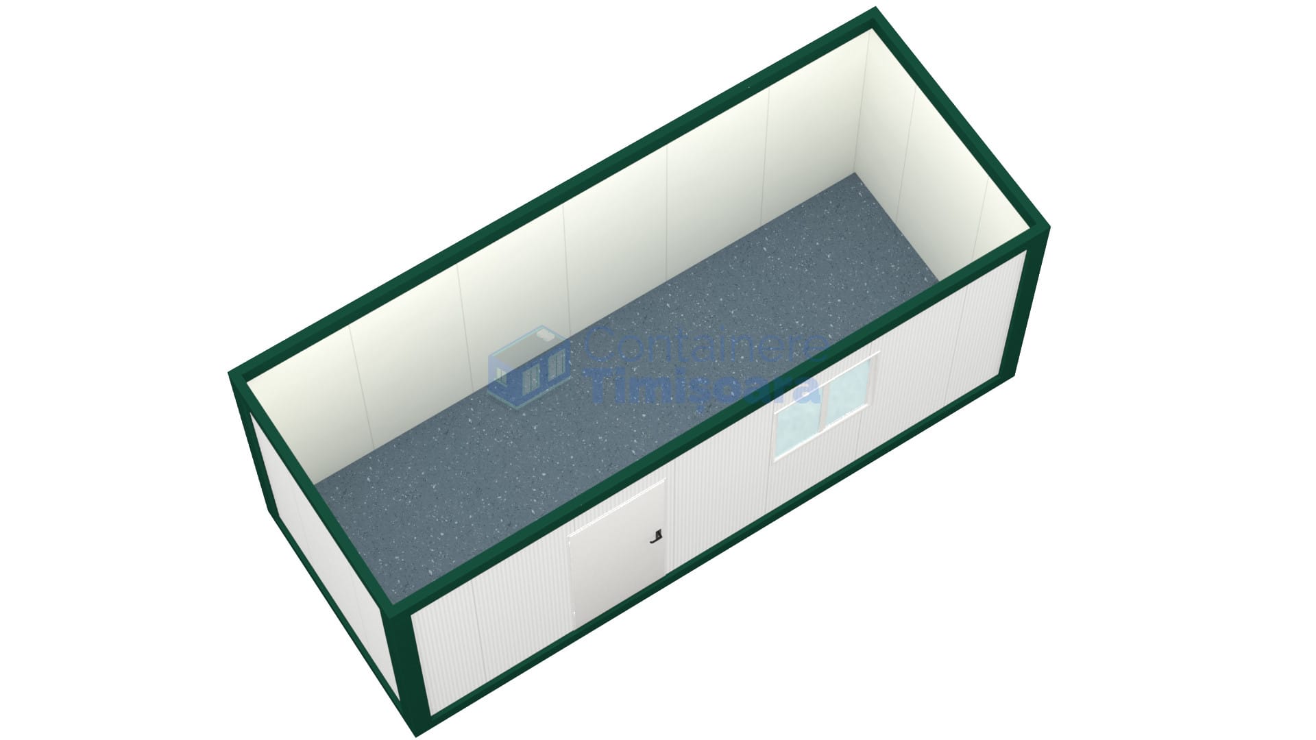 container santier timisoara 6metri 1geam verde2